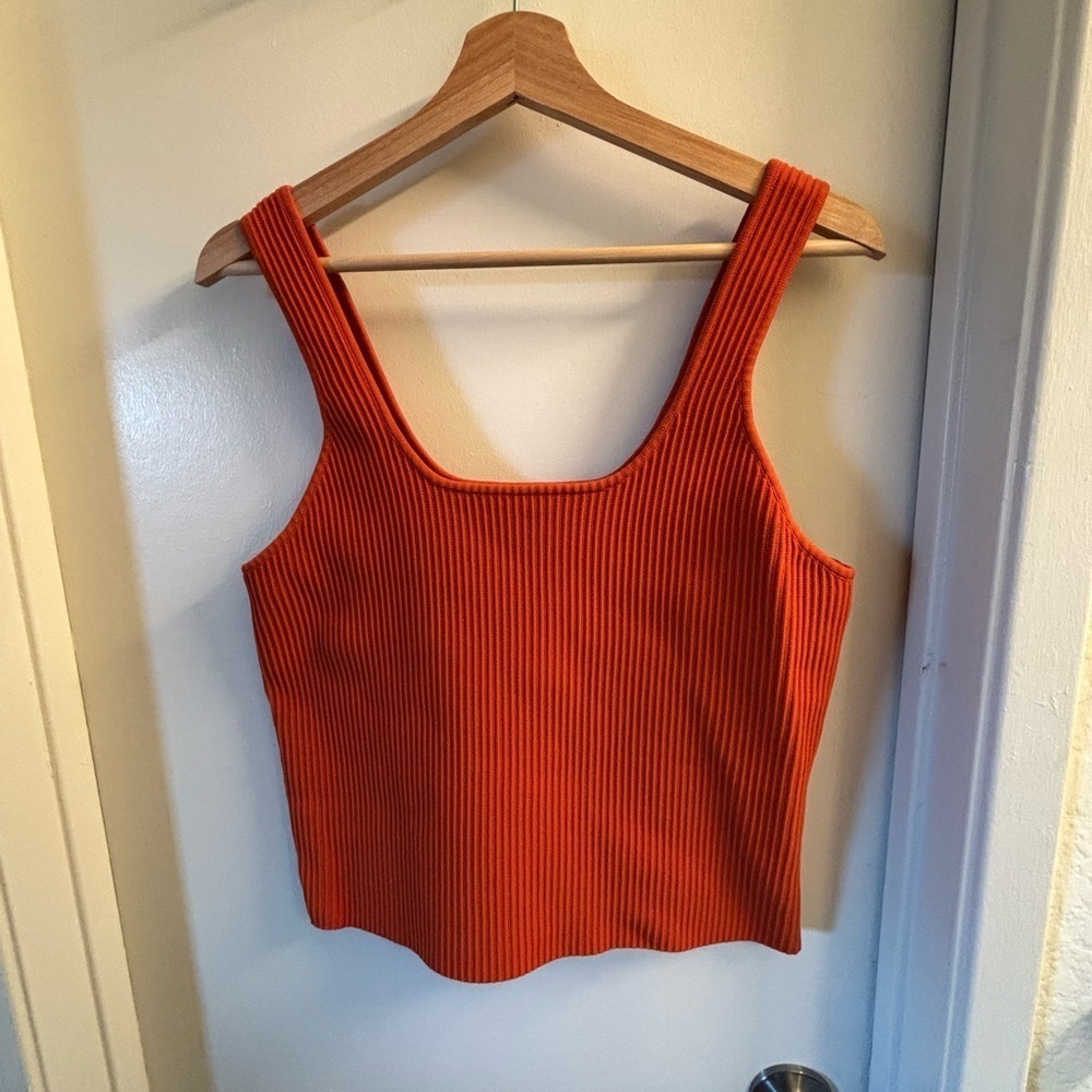 Orange Ribbed Tank Top - Picture 3 of 6
